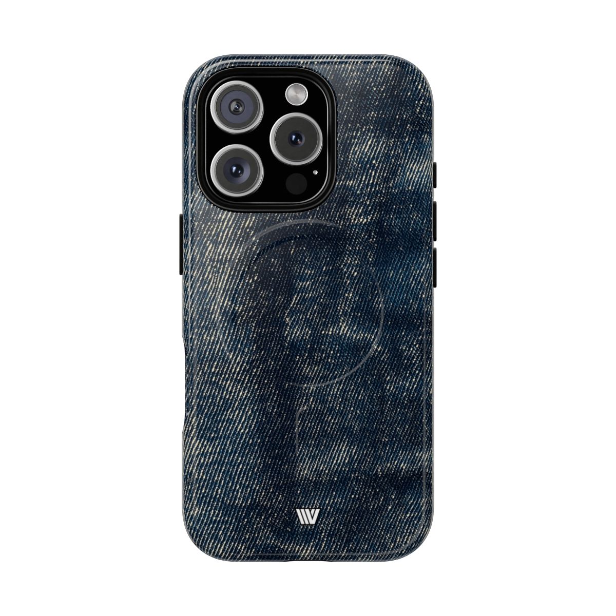 Faded Denim MagSafe Tough iPhone Case – iPhone 16 Pro, Glossy