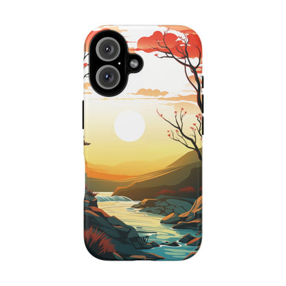 River Sunset Tough Phone Case – iPhone 16, Matte