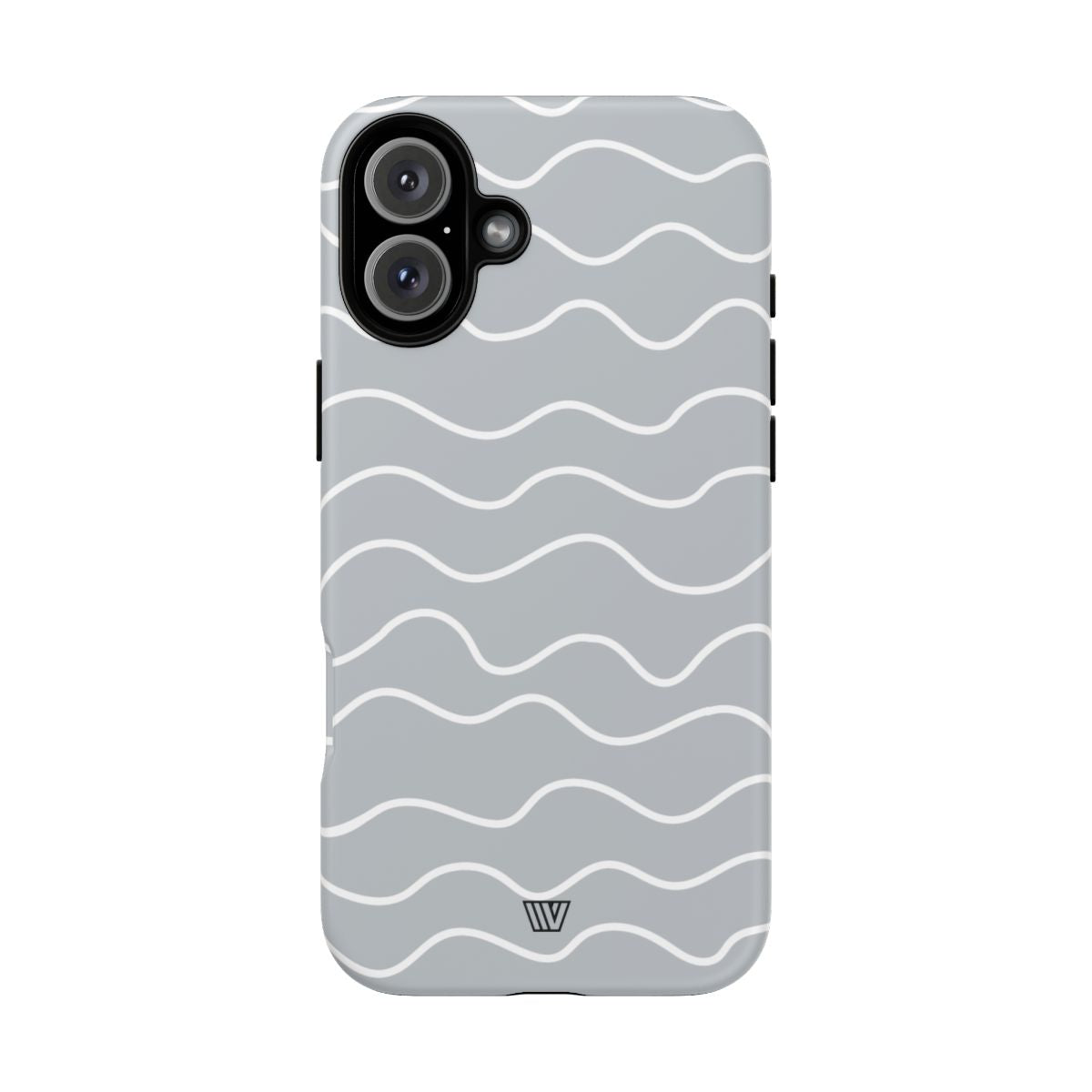 Gray Waves Tough Phone Case – iPhone 16 Plus, Matte