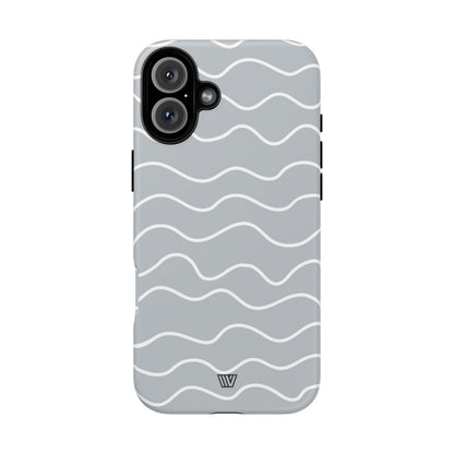Gray Waves Tough Phone Case – iPhone 16 Plus, Matte