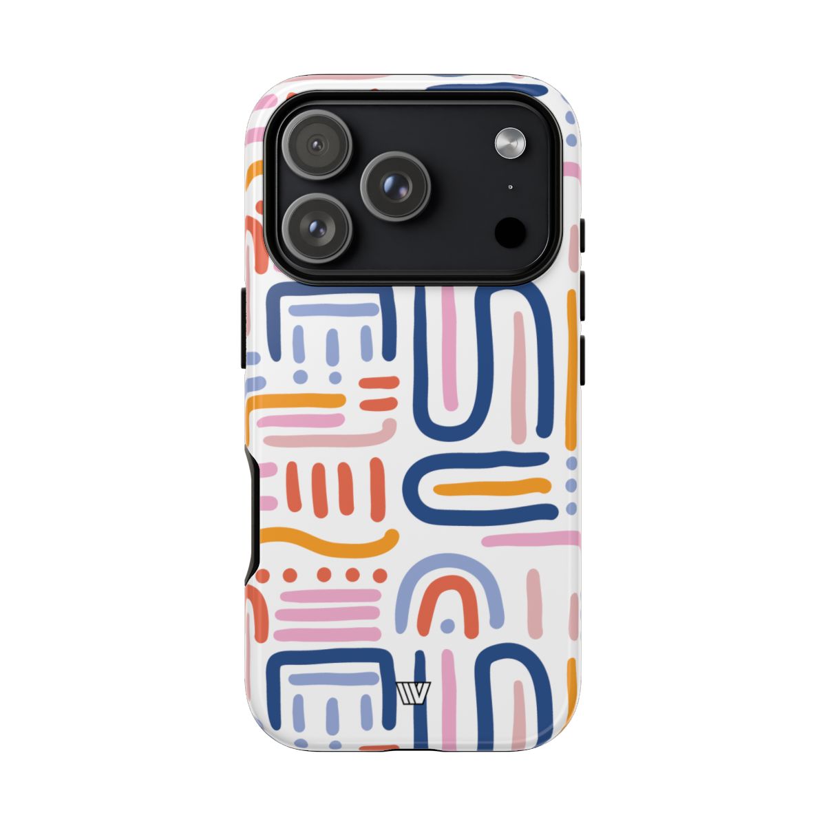 Memphis Bold Lines Tough Phone Case – iPhone 18 Pro, Glossy