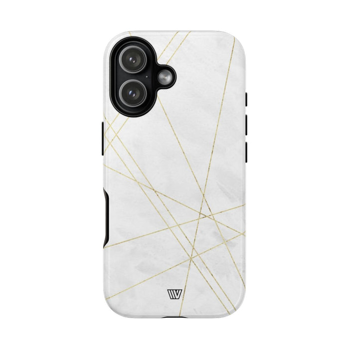 Gold Lines Tough Phone Case – iPhone 17, Glossy