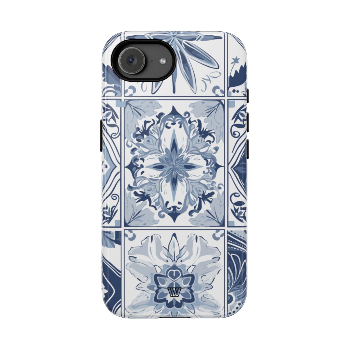 Blue White Tile Tough Phone Case – iPhone 17e, Glossy