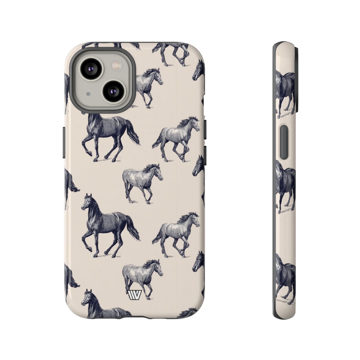 Horse Sketches Tough Phone Case – iPhone 14, Glossy