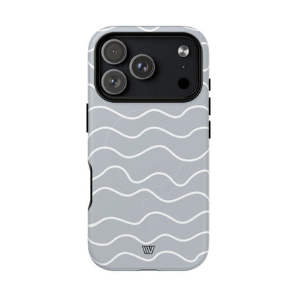 Gray Waves MagSafe Tough iPhone Case – iPhone 18 Pro, Matte