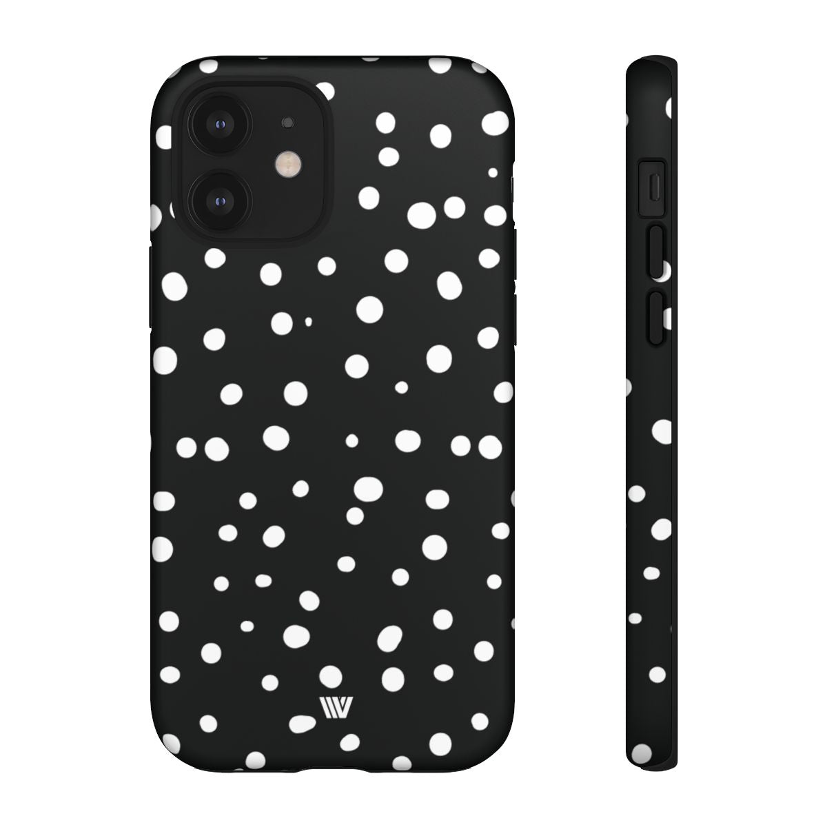 Black and White Dots Tough Phone Case – iPhone 12, Matte