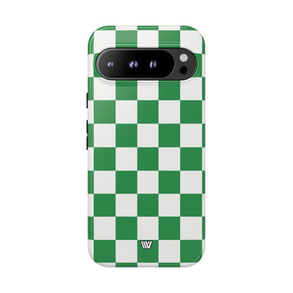 GREEN WHITE CHECKERBOARD | Tough Phone Case