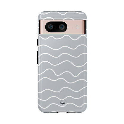 Gray Waves Tough Phone Case – Google Pixel 8, Glossy