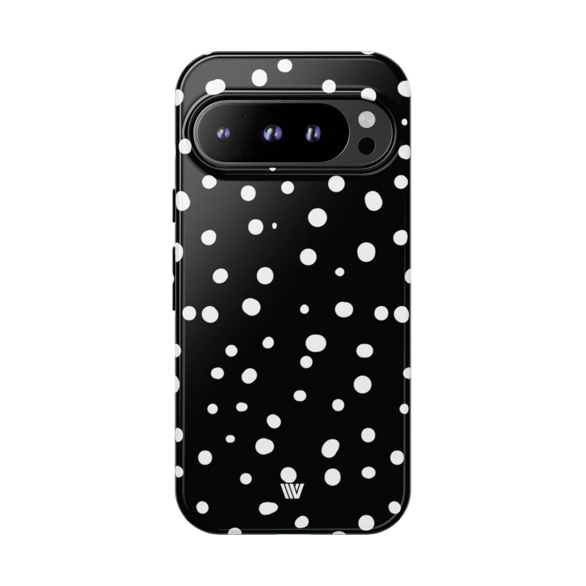 Black and White Dots Tough Phone Case – Google Pixel 9 Pro, Glossy