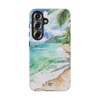 Watercolor Beach Tough Phone Case – Samsung Galaxy S25, Matte