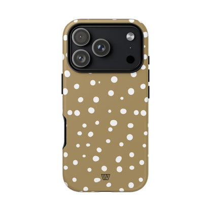 Dark Beige Dots Tough Phone Case – iPhone 17 Pro, Matte