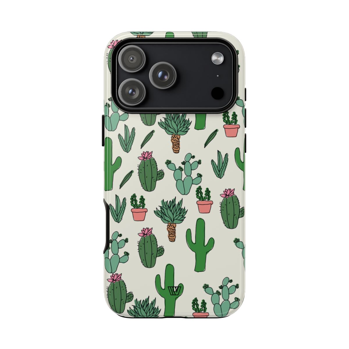 Cactus Doodles Tough Phone Case – iPhone 18 Pro Max, Glossy