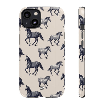Horse Sketches Tough Phone Case – iPhone 13, Glossy