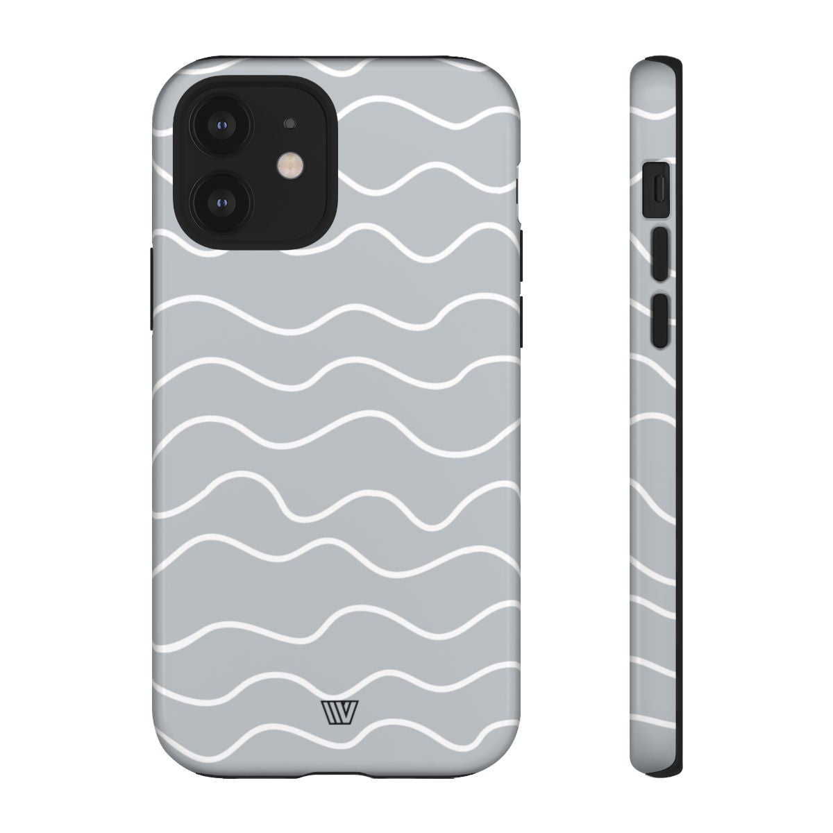 Gray Waves Tough Phone Case – iPhone 12, Glossy