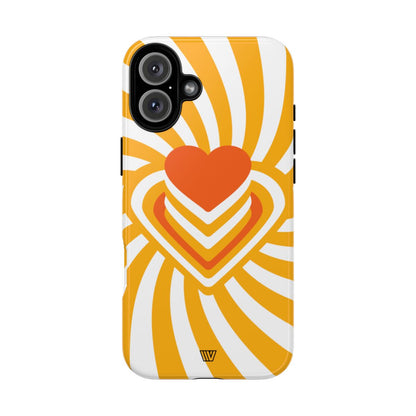 Heart Ray Stack Tough Phone Case – iPhone 16 Plus, Glossy