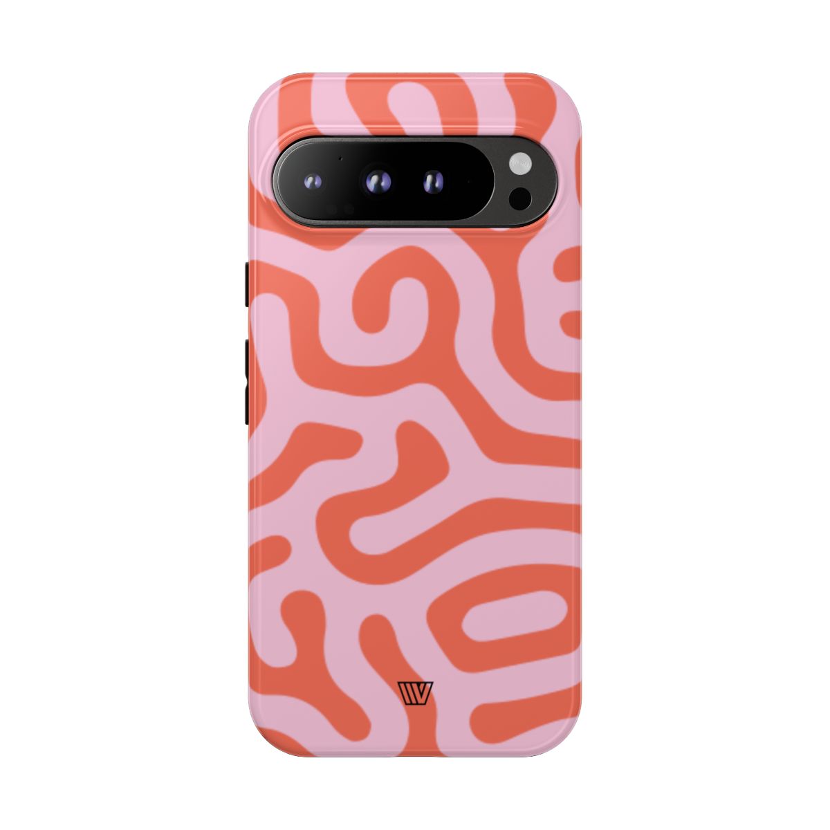 Coral Organic Lines Tough Phone Case – Google Pixel 9 Pro XL, Glossy