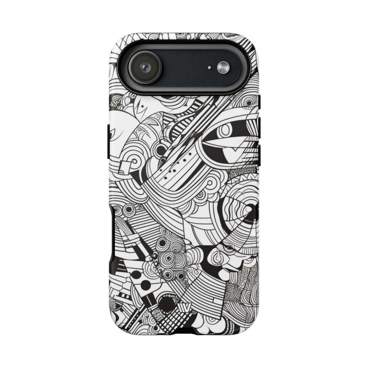 B&W Abstract Doodle Tough Phone Case – iPhone 17 Air, Matte