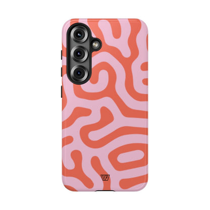 Coral Organic Lines Tough Phone Case – Samsung Galaxy S25, Glossy