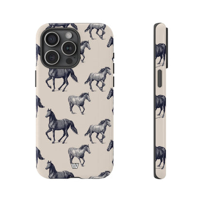 Horse Sketches Tough Phone Case – iPhone 15 Pro Max, Glossy