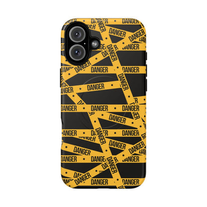 Danger Tape MagSafe Tough iPhone Case – iPhone 16 Plus, Matte