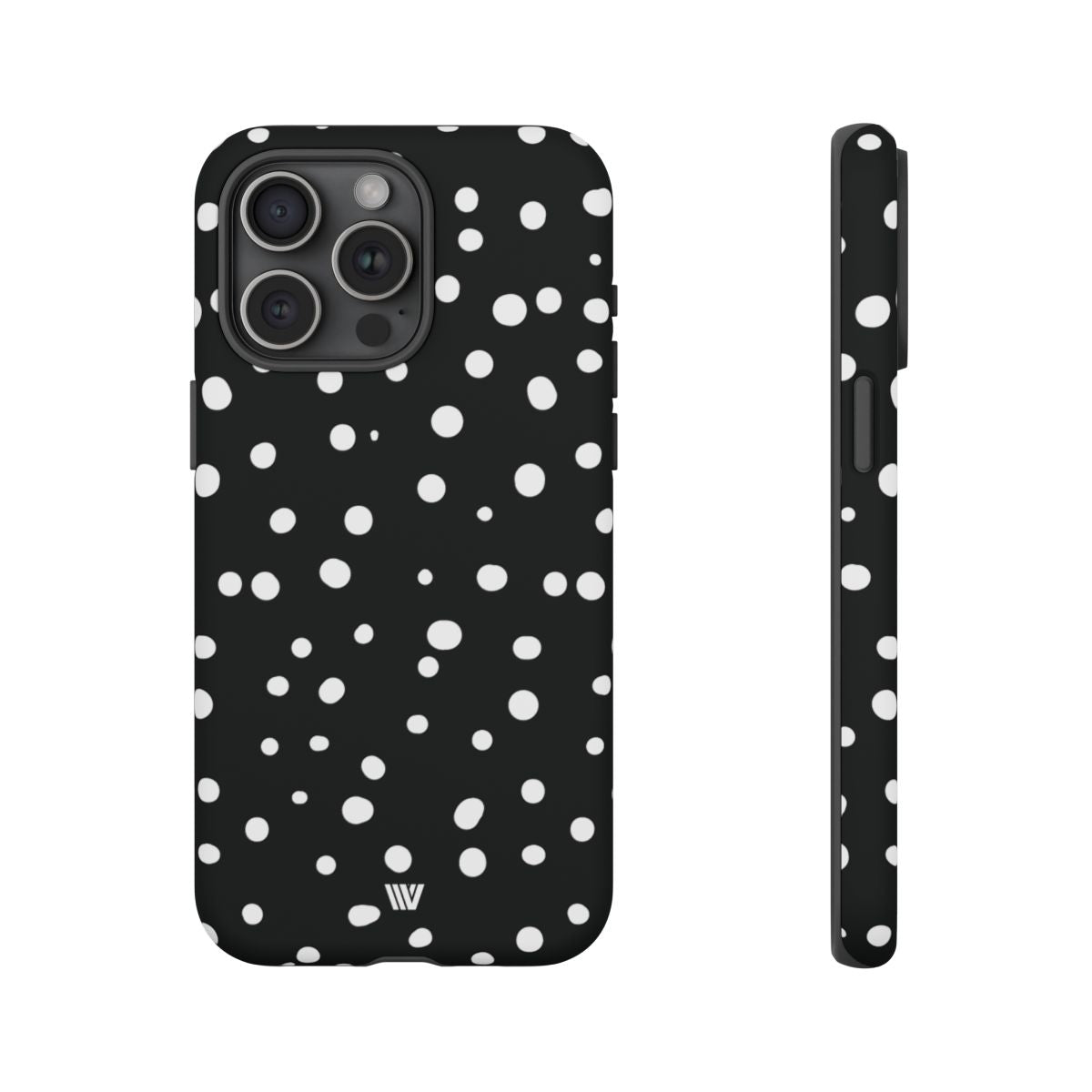 Black and White Dots Tough Phone Case – iPhone 15 Pro Max, Matte