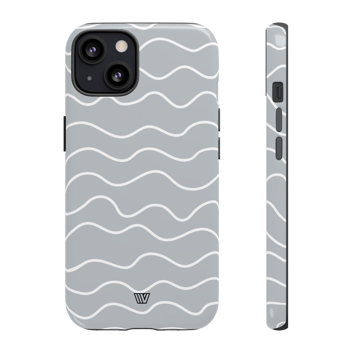 Gray Waves Tough Phone Case – iPhone 13, Glossy