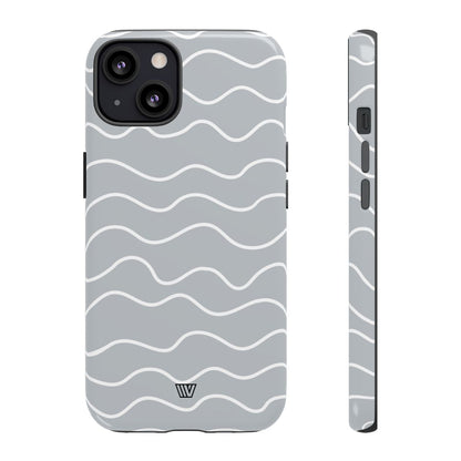 Gray Waves Tough Phone Case – iPhone 13, Glossy