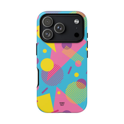 80s / 90s Retro Pattern Light Blue Tough Phone Case – iPhone 18 Pro, Matte