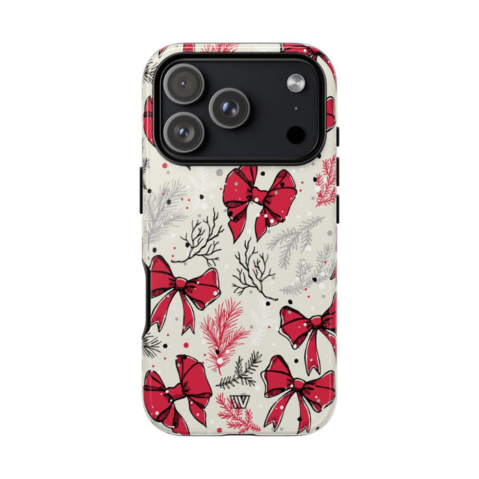 Winter Bows Tough Phone Case – iPhone 18 Pro, Glossy