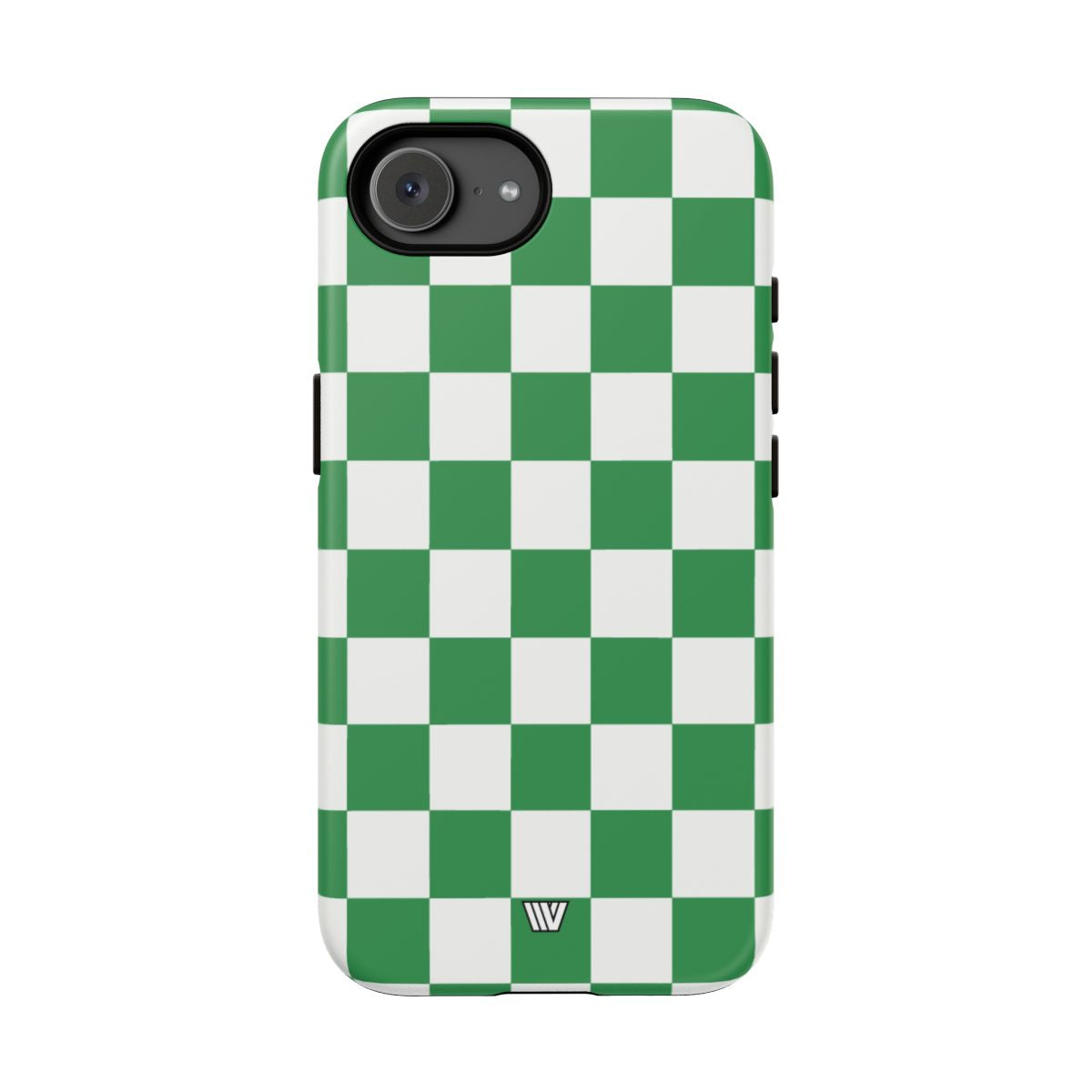 Green White Checkerboard Tough Phone Case – iPhone 16e, Matte