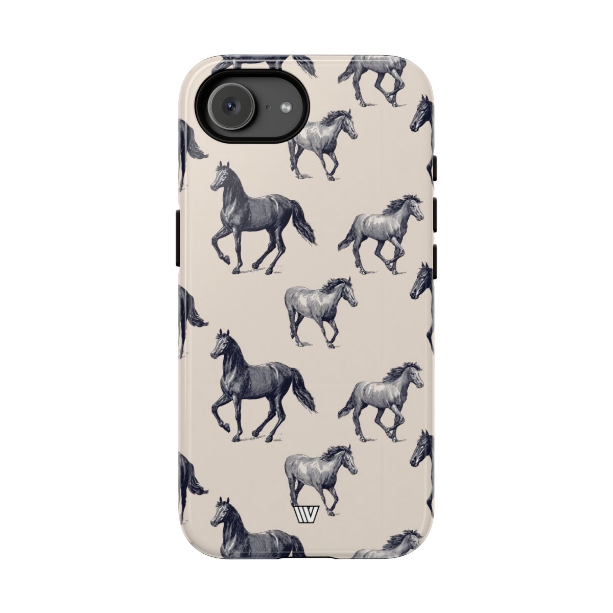 Horse Sketches Tough Phone Case – iPhone 16e, Glossy