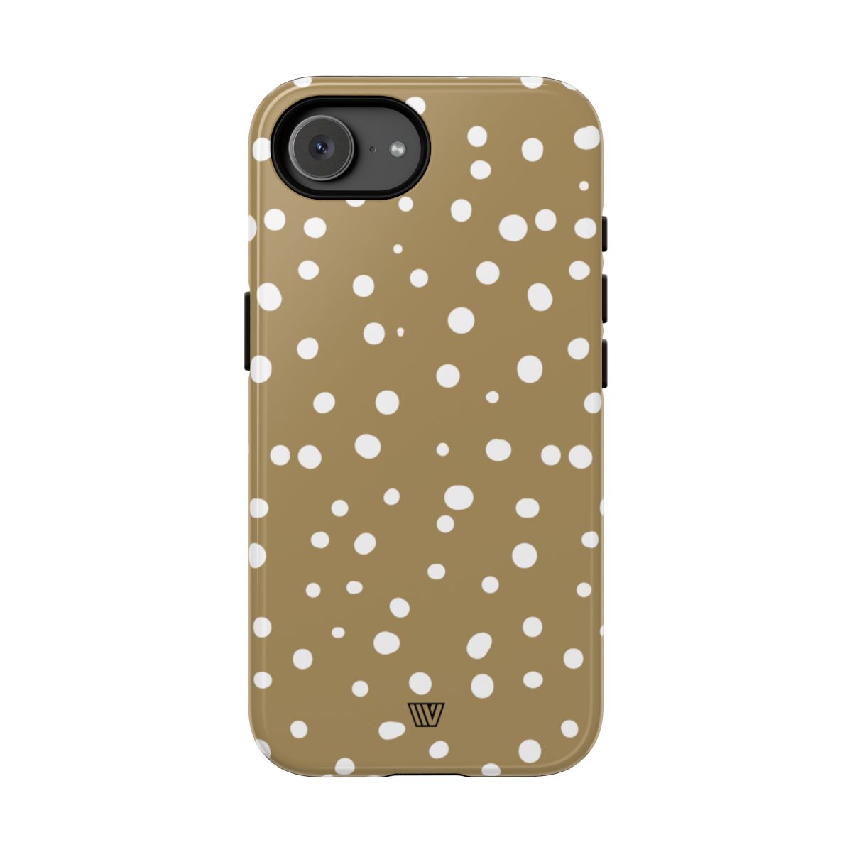 Dark Beige Dots Tough Phone Case – iPhone 17e, Glossy