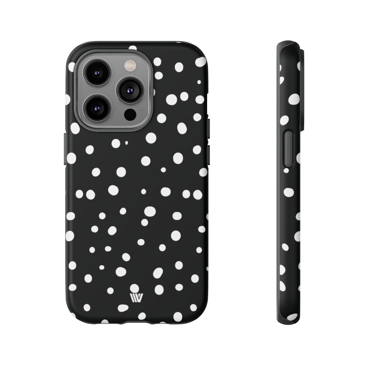 Black and White Dots Tough Phone Case – iPhone 14 Pro, Matte