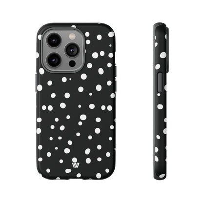 Black and White Dots Tough Phone Case – iPhone 14 Pro, Matte