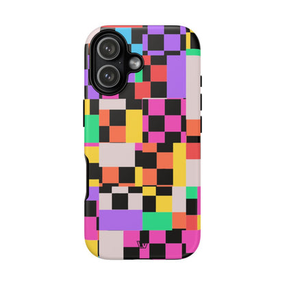 Mashed Up Checkerboard Tough Phone Case – iPhone 17, Matte