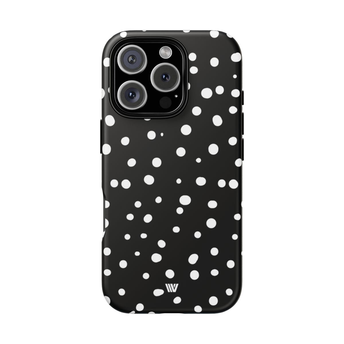 Black and White Dots Tough Phone Case – iPhone 16 Pro, Matte