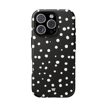 Black and White Dots Tough Phone Case – iPhone 16 Pro, Matte