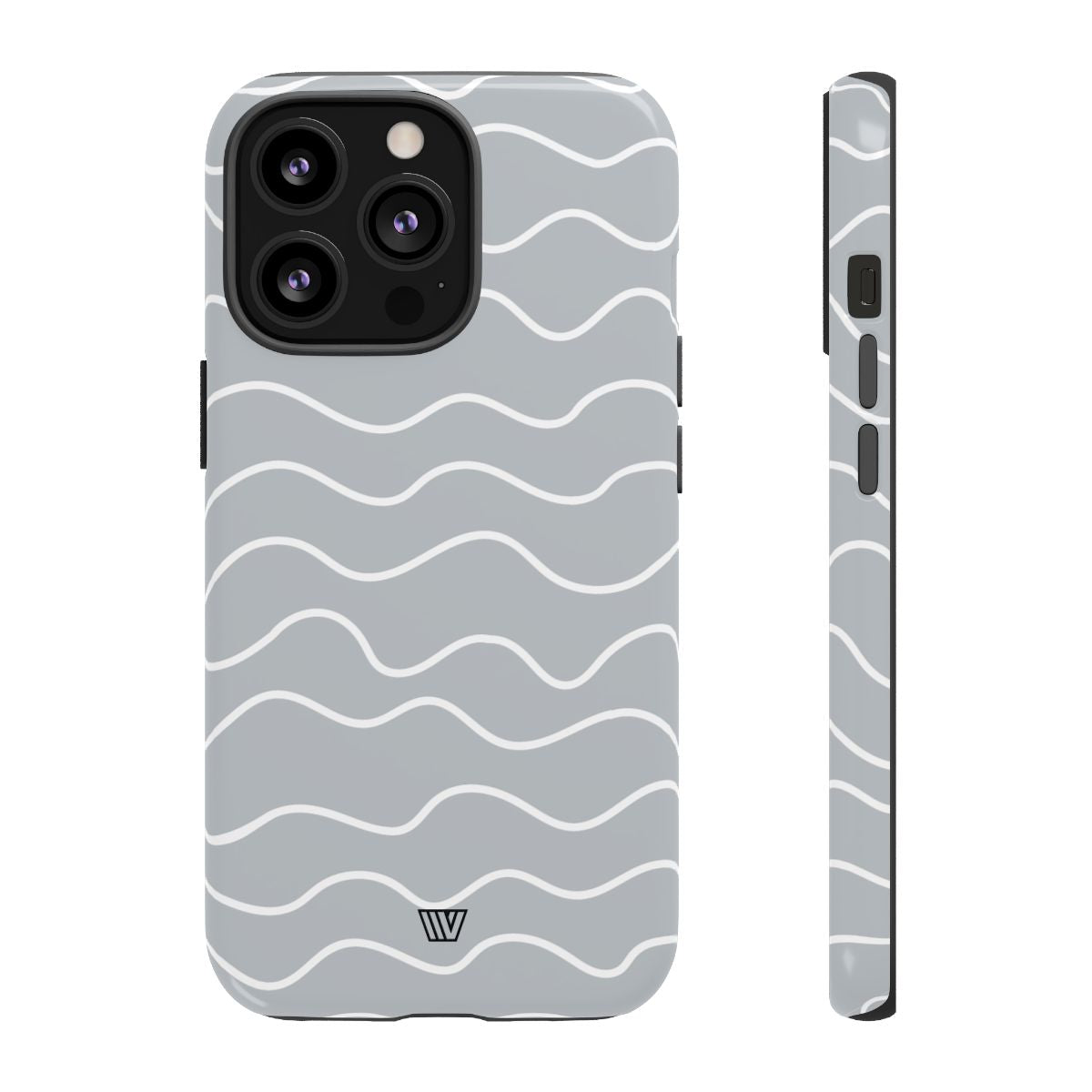 Gray Waves Tough Phone Case – iPhone 13 Pro, Glossy