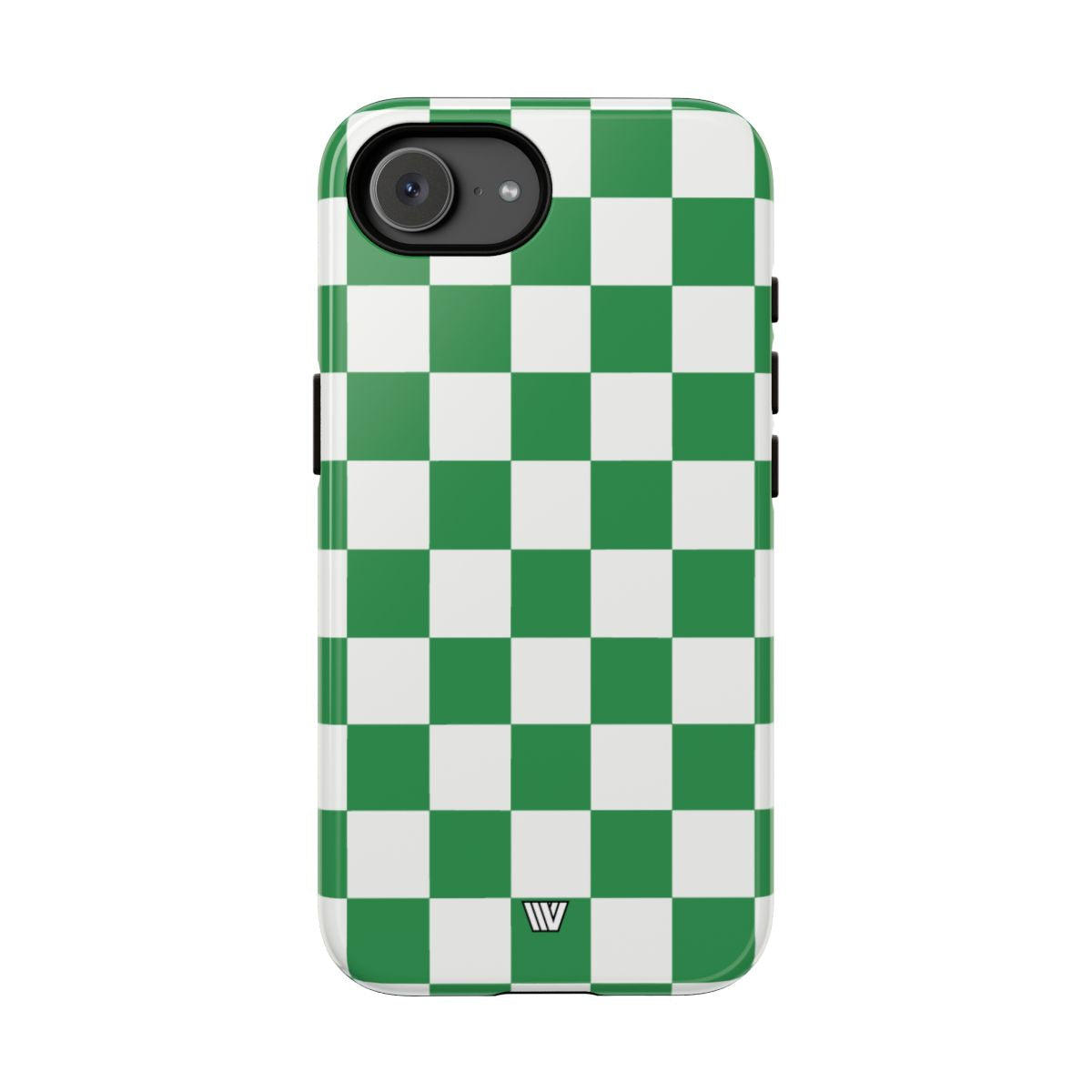 Green White Checkerboard Tough Phone Case – iPhone 17e, Glossy