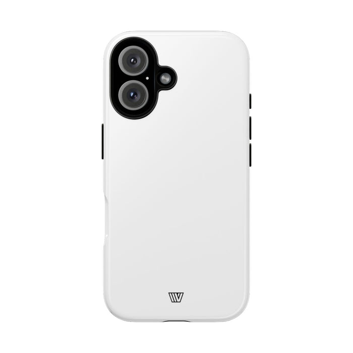 All White Tough Phone Case – iPhone 16, Glossy