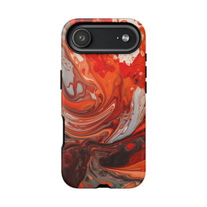 White Fire Paint Swirl Tough Phone Case – iPhone 17 Air, Matte