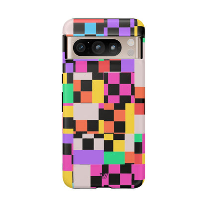 Mashed Up Checkerboard Tough Phone Case – Google Pixel 8 Pro, Matte