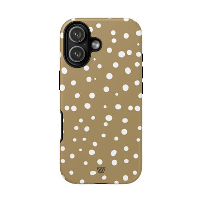 Dark Beige Dots Tough Phone Case – iPhone 17, Matte