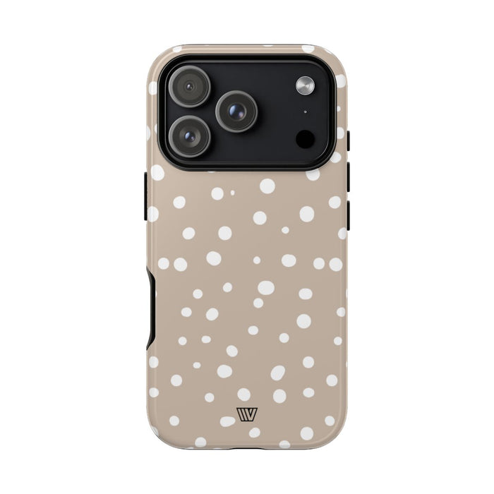 Beige Dots Tough Phone Case – iPhone 18 Pro, Glossy