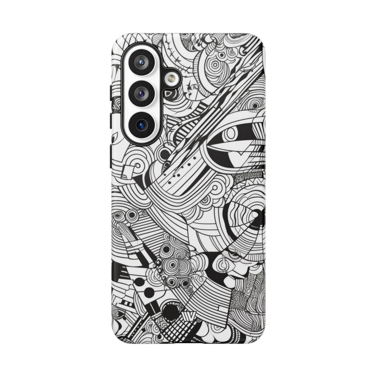 B&W Abstract Doodle Tough Phone Case – Samsung Galaxy S26 Plus, Matte