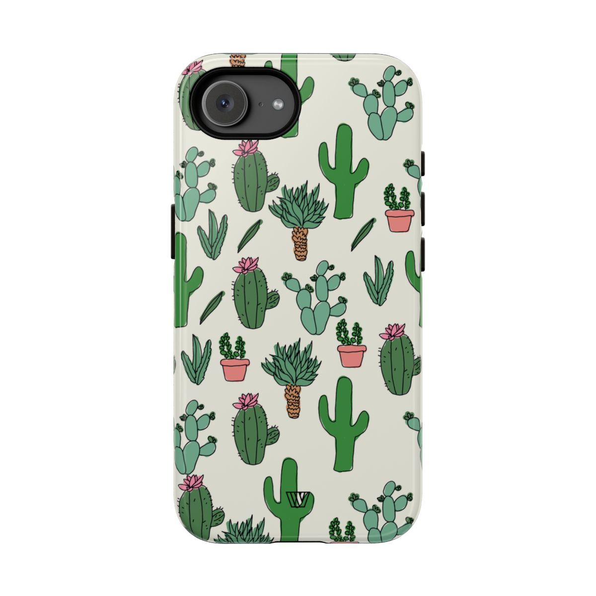 Cactus Doodles Tough Phone Case – iPhone 17e, Glossy