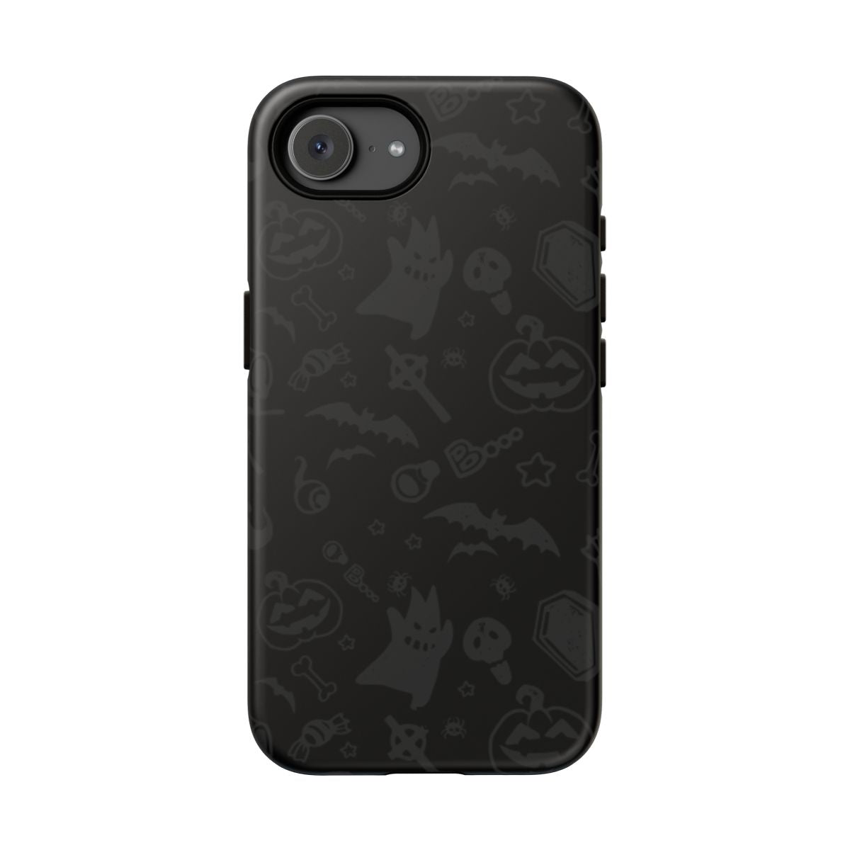 Spooky Halloween Pattern Black Tough Case – iPhone 16e, Matte