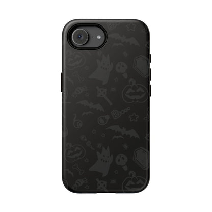 Spooky Halloween Pattern Black Tough Case – iPhone 16e, Matte