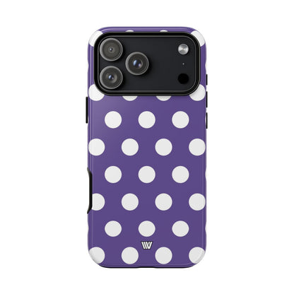 Purple Polka Dots Tough Phone Case – iPhone 17 Pro Max, Glossy