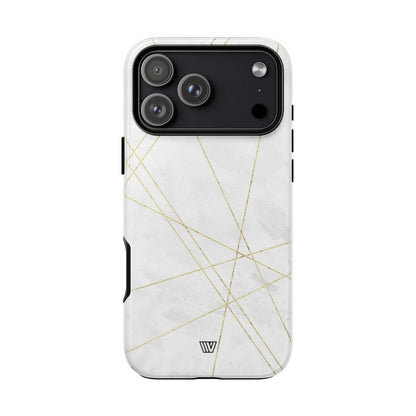 Gold Lines Tough Phone Case – iPhone 17 Pro Max, Glossy